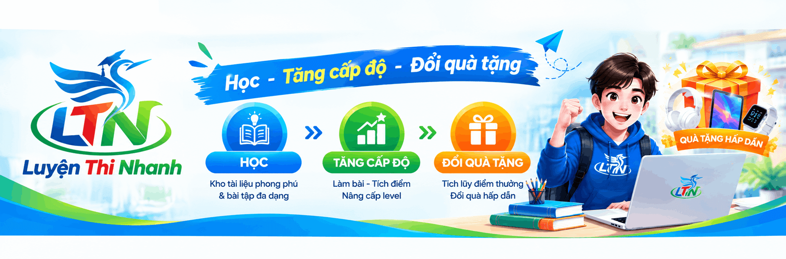 Kiếm điểm để xếp hạng đua top và đổi qùa KHỦNG từ Luyện Thi Nhanh