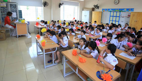 Học sinh trong lớp tiểu học trường Chu Văn An