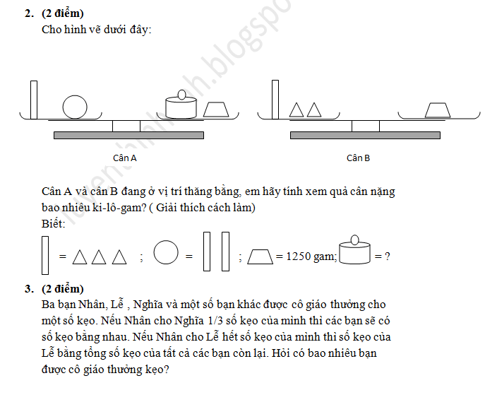 Đáp án đề thi toán vào lớp 6 Trần Đại Nghĩa TP.HCM 2014 - 2015