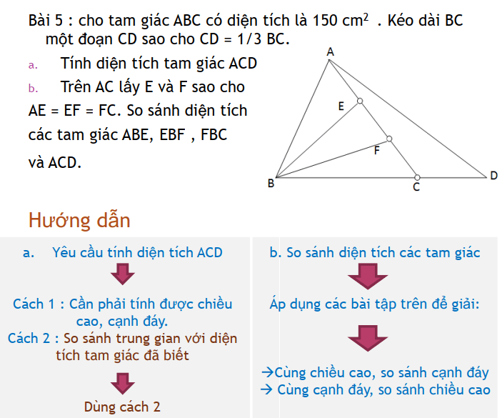 Các bài toán hình tam giác lớp 5 tiết 1