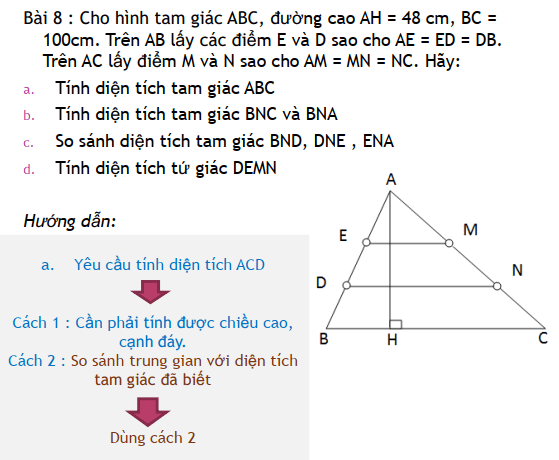 Các bài toán hình tam giác lớp 5 tiết 1