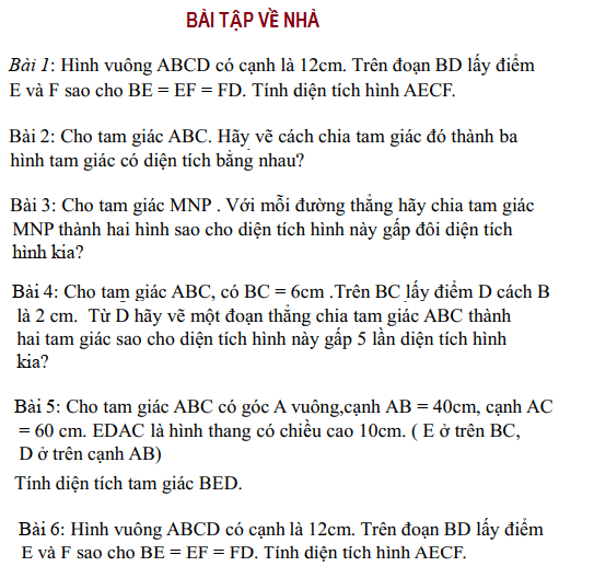 Các bài toán hình tam giác lớp 5 tiết 1