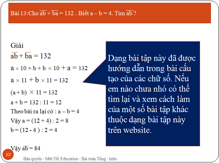 Các bài toán tìm hai số khi biết tổng và hiệu của hai số tiết 2