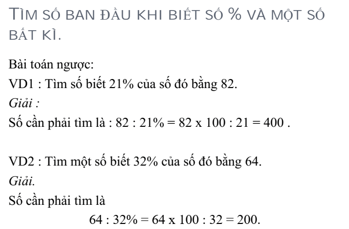 Các bài toán về tỉ số phần trăm toán lớp 5