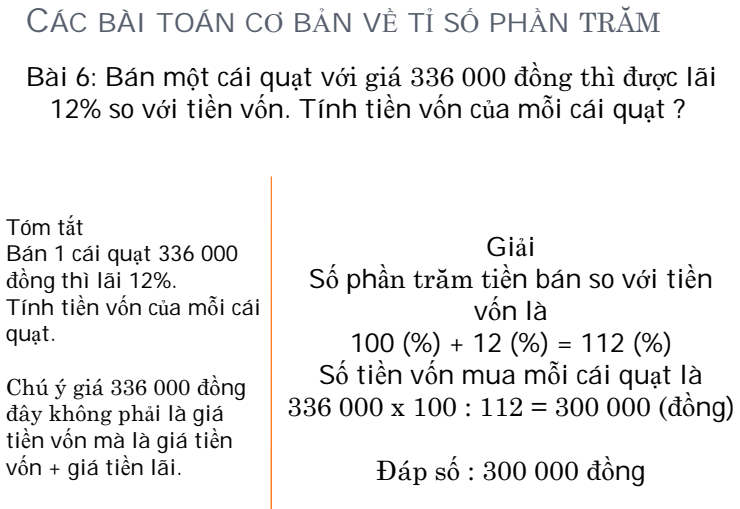 Các bài toán về tỉ số phần trăm toán lớp 5