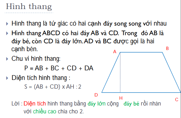 Các bài toán hình thang toán lớp 5 tiết 1