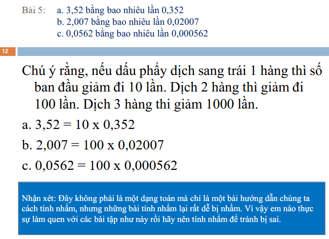 Các bài toán về số thập phân toán lớp 5 nâng cao