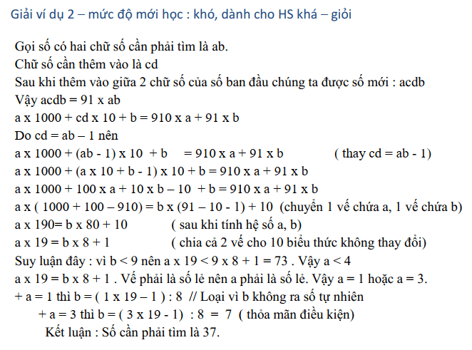 Dạng toán về số và chữ số lớp 5 nâng cao tiết 1