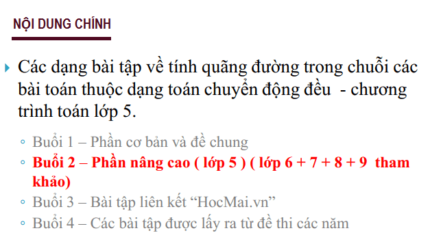 Các bài toán chuyển động đều nâng cao tiết 1