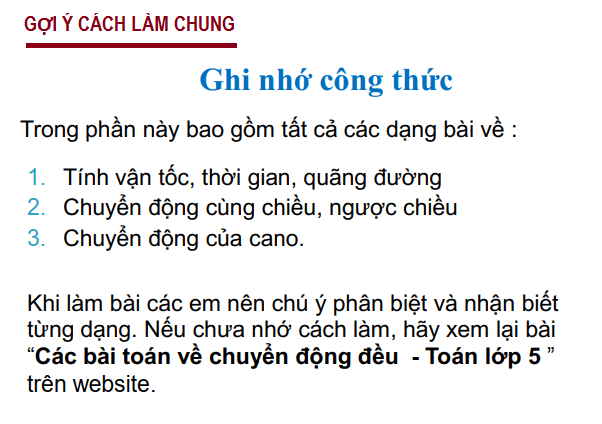 Các bài toán chuyển động đều nâng cao tiết 1
