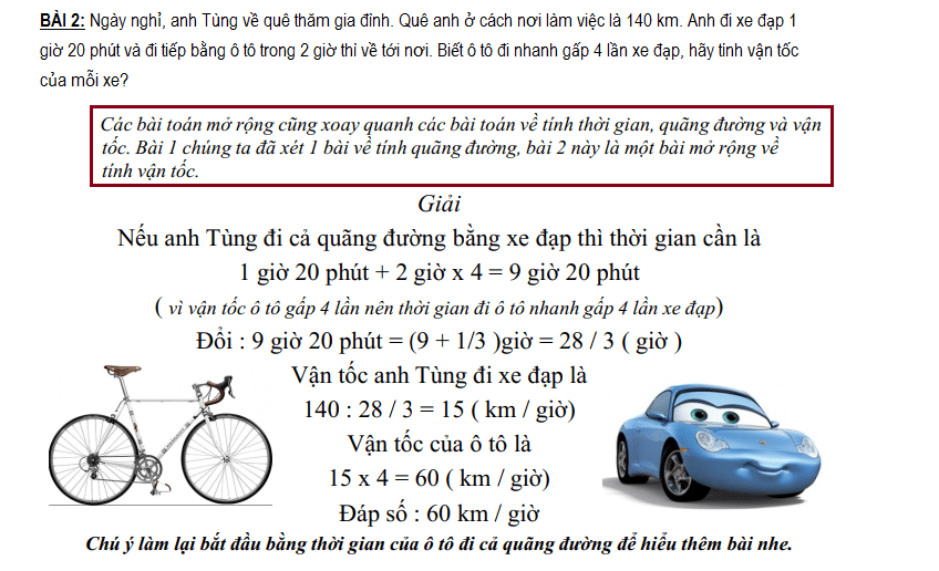 Các bài toán chuyển động đều nâng cao tiết 1