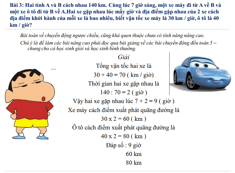 Các bài toán chuyển động đều nâng cao tiết 2