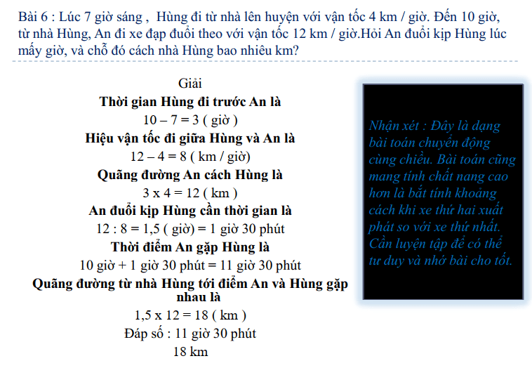 Các bài toán chuyển động đều nâng cao tiết 2