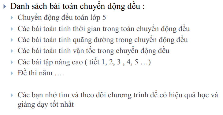 Các bài toán chuyển động đều nâng cao tiết 2
