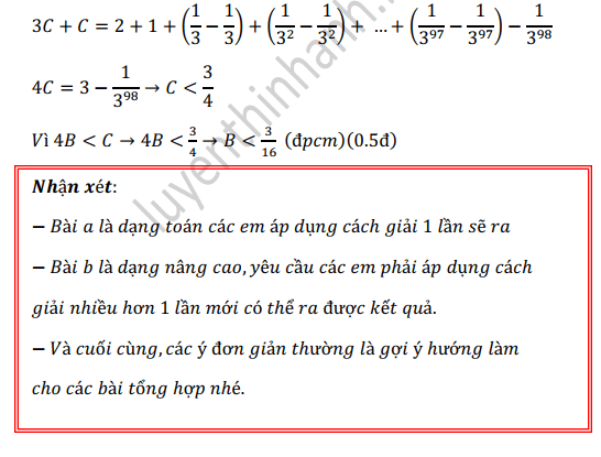 Đề thi toán nâng cao lớp 6 có đáp án