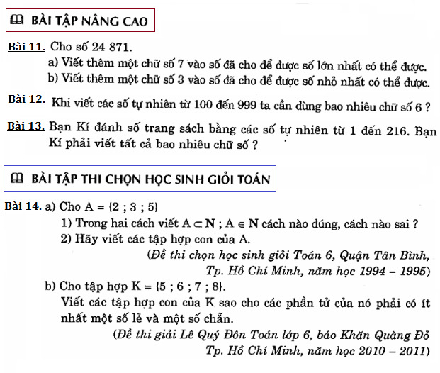 Số tự nhiên toán lớp 6 nâng cao (Tiết 2)