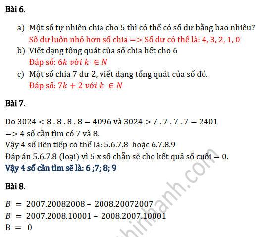 Số tự nhiên toán lớp 6 nâng cao (Tiết 3)