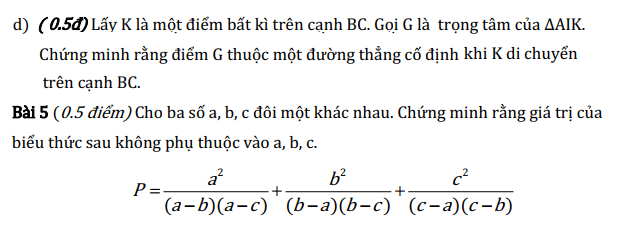 Đề thi toán lớp 8 nâng cao có đáp án