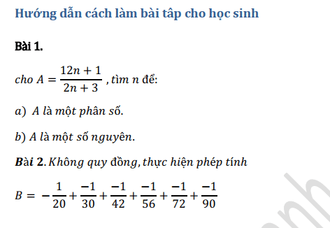 Giải toán lớp 6 nâng cao 01