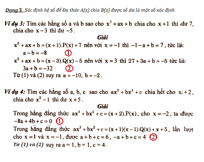 Chia đa thức toán lớp 8