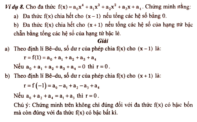 Chia đa thức toán lớp 8