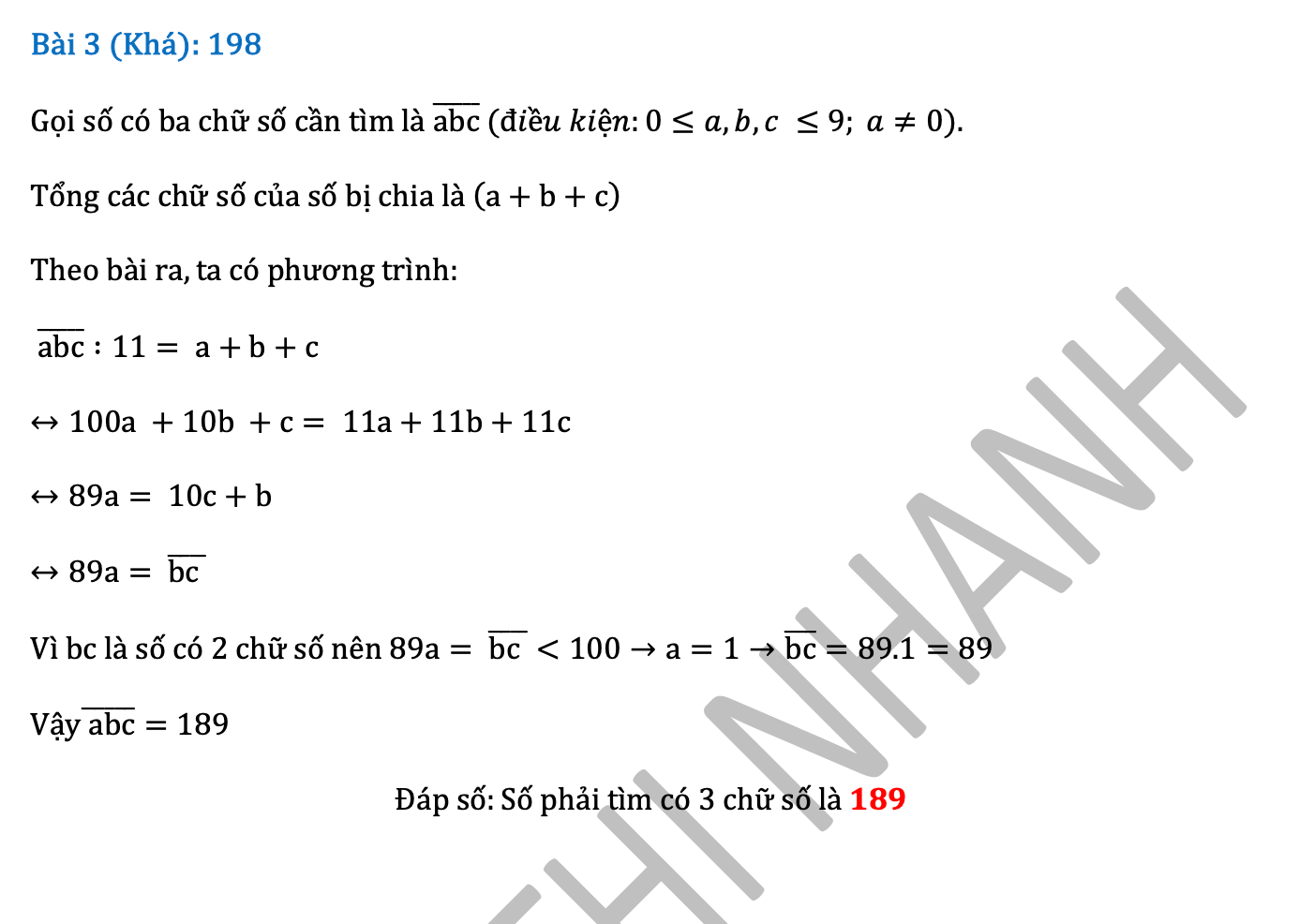 dạng toán cấu tạo thập phân của số - giải toán bằng cách lập phương trình