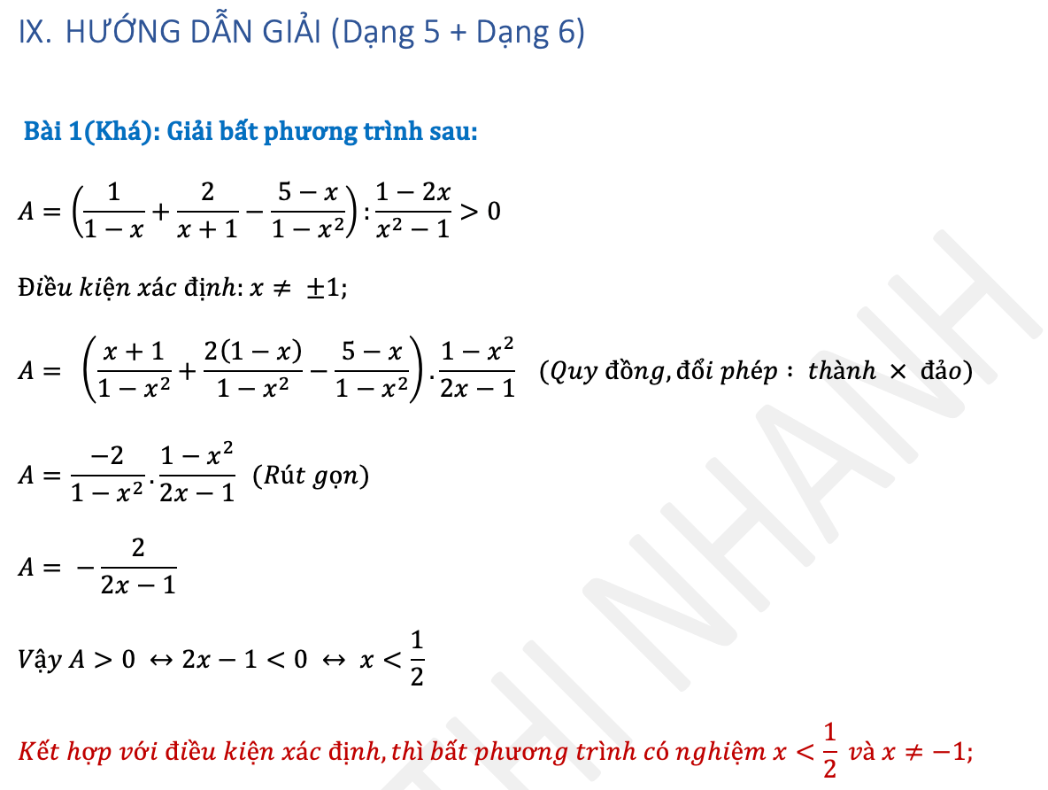 Bất phương trình tích