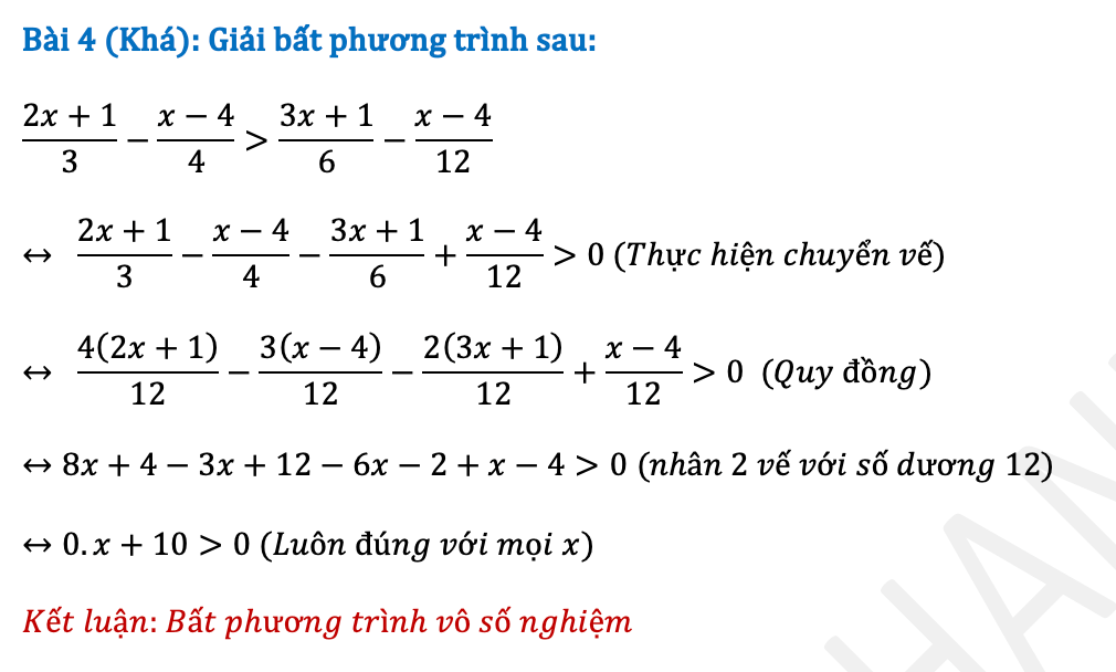 Bất phương trình tích