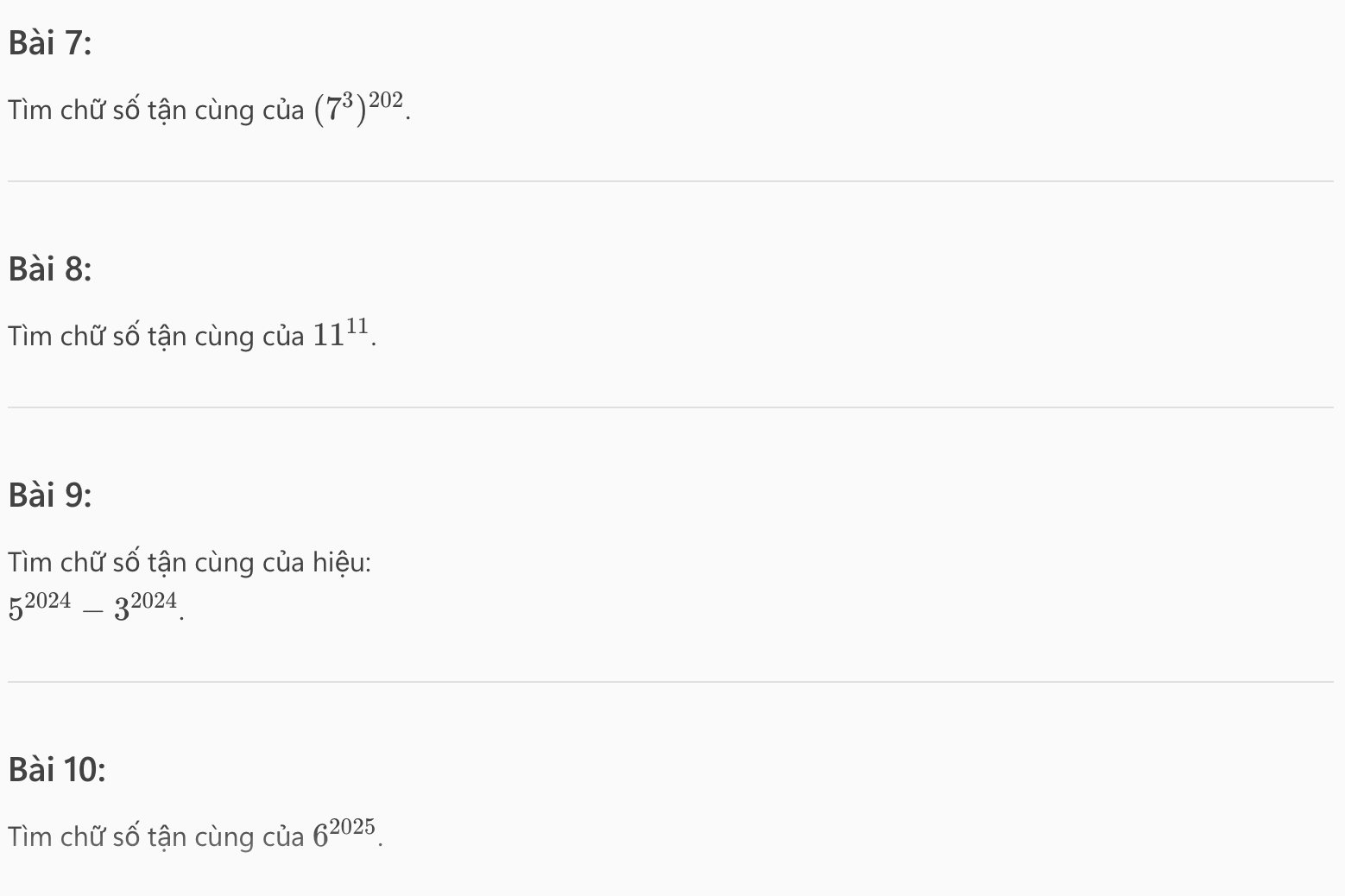 dạng toán tìm chữ số tận cùng của luỹ thừa